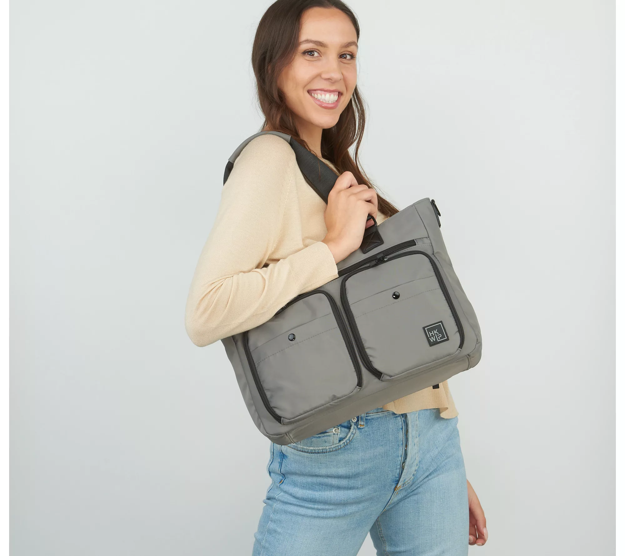 "As Is" IHKWIP Cargo Catchall Tote with Removable RFID Wallet