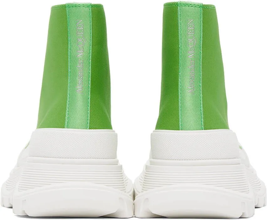 Alexander McQueen Green Tread Slick High Sneakers