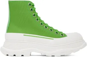 Alexander McQueen Green Tread Slick High Sneakers