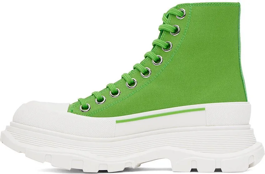 Alexander McQueen Green Tread Slick High Sneakers