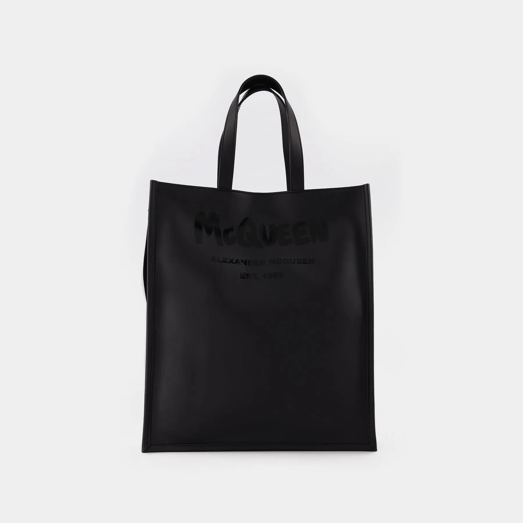 Alexander McQueen  N/S Tote W/Strap in Patent Black Leather