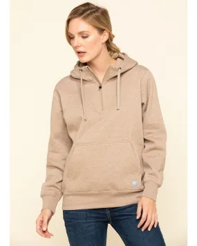 Ariat Women's Dark Oatmeal Heather Rebar Skill Set Zip Hooded Pullover