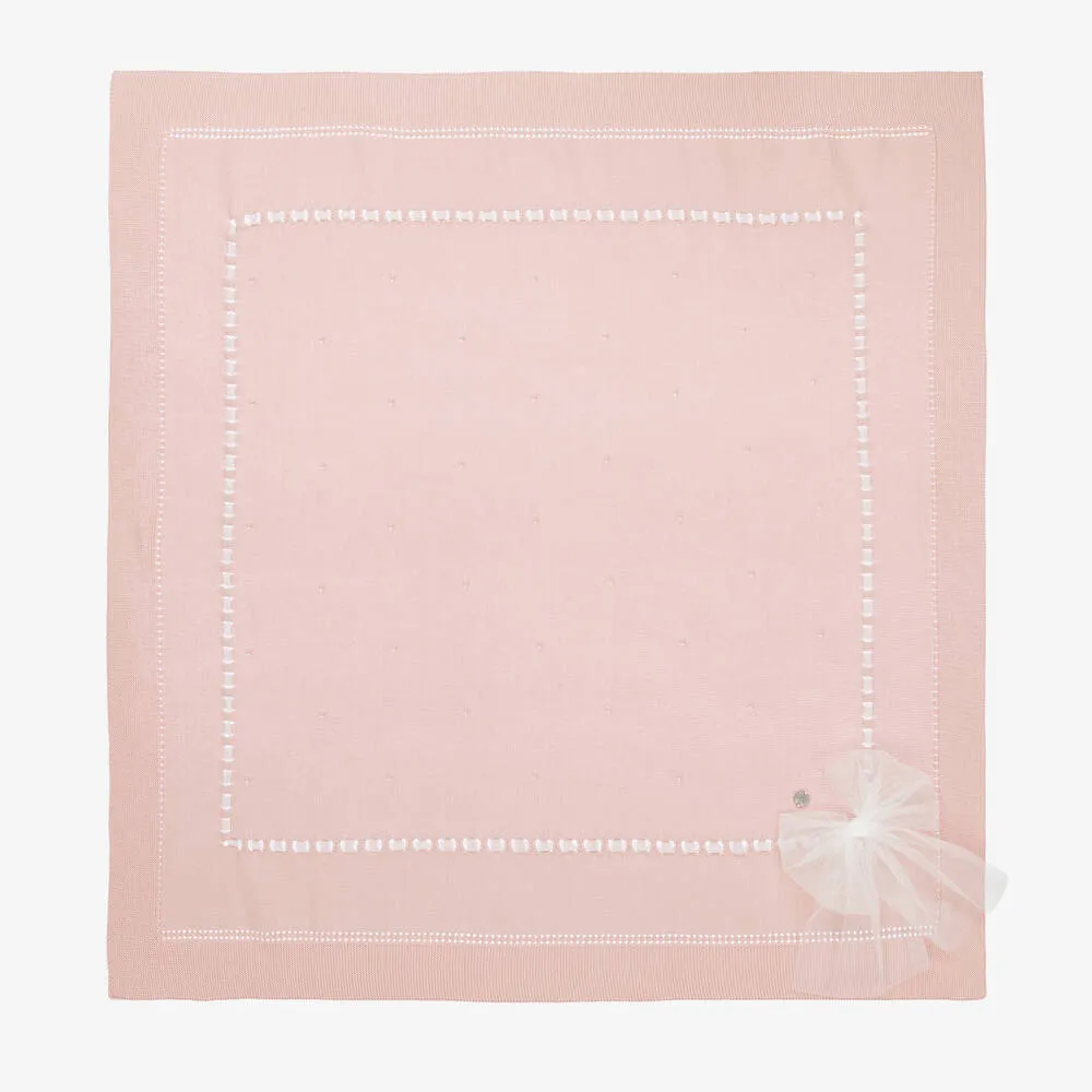 Baby Girls Pink Knitted Blanket (88cm)