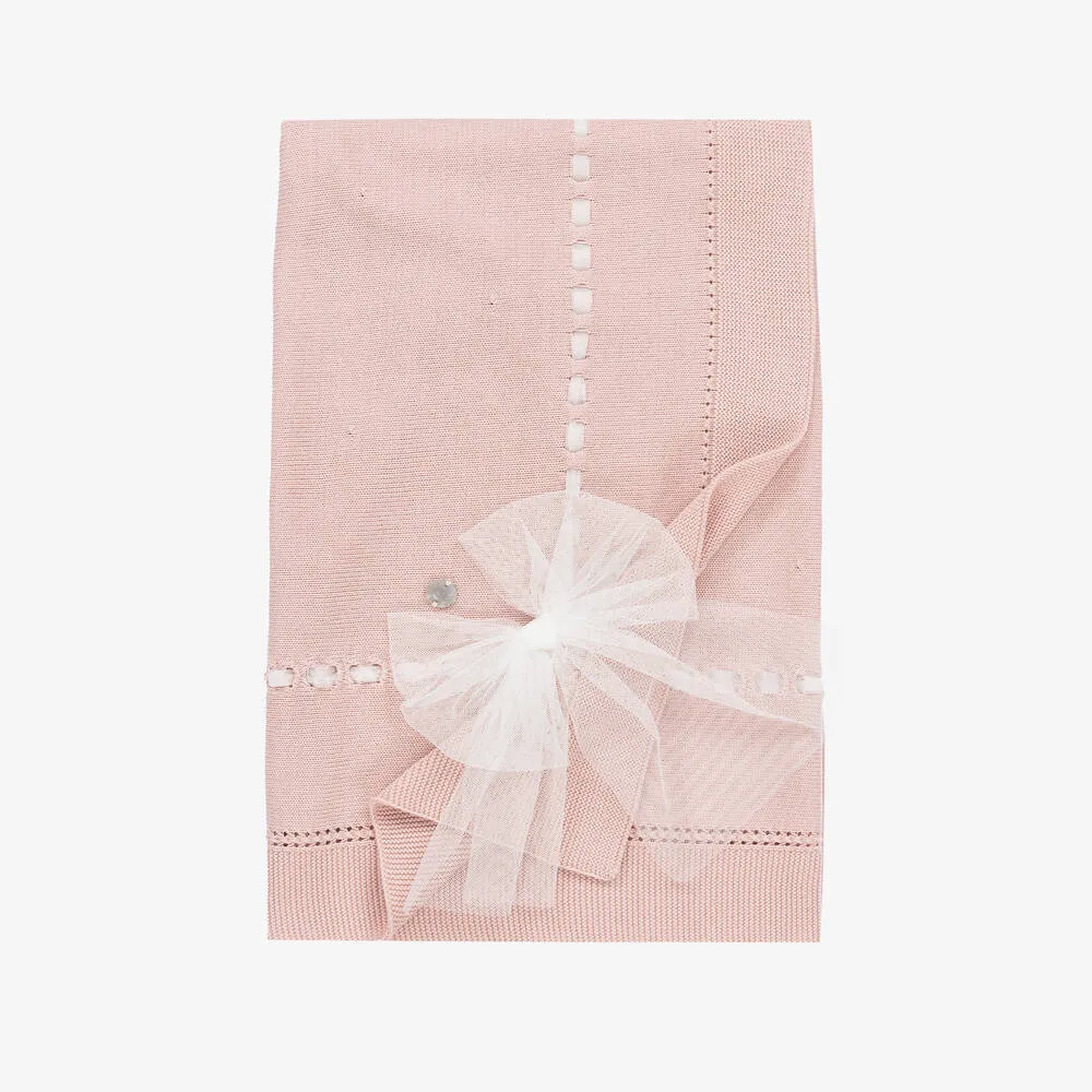 Baby Girls Pink Knitted Blanket (88cm)