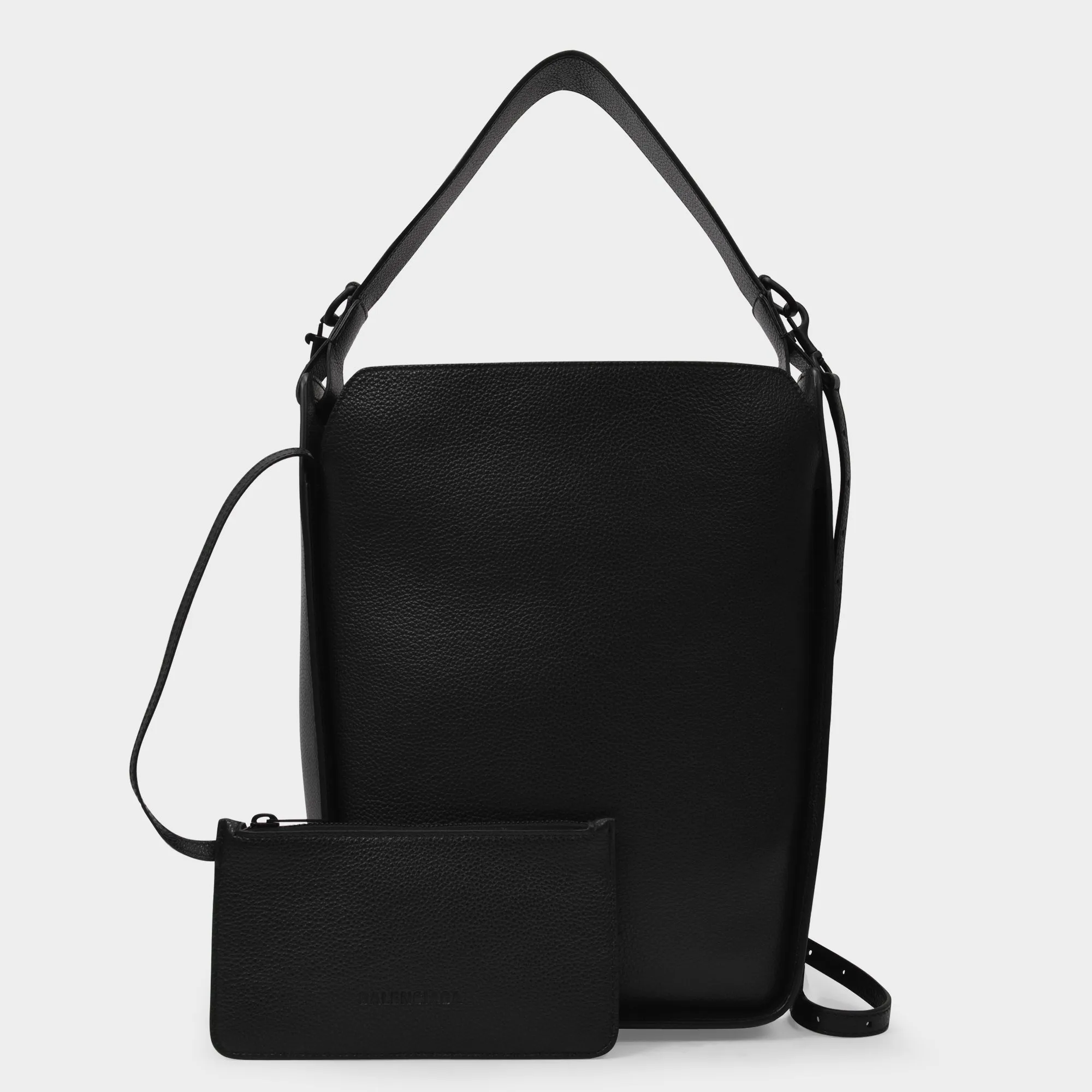 Balenciaga  Tote N-S S in Black Grained Leather