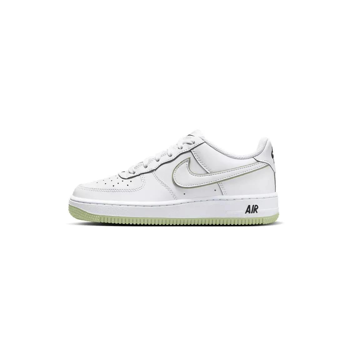 Baskets Nike Air Force 1 Junior - Blanc Et Vert - Femme