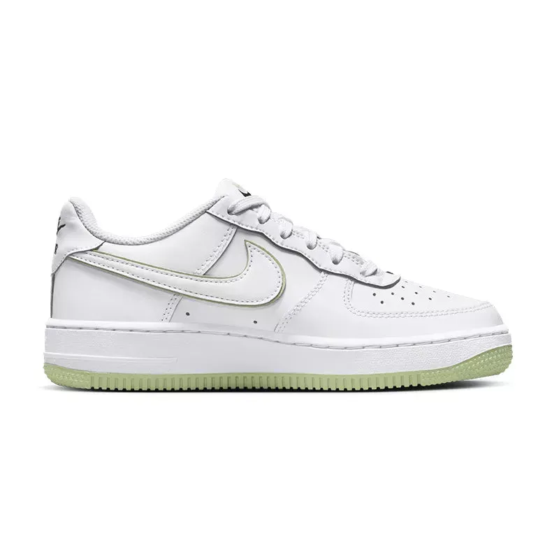 Baskets Nike Air Force 1 Junior - Blanc Et Vert - Femme