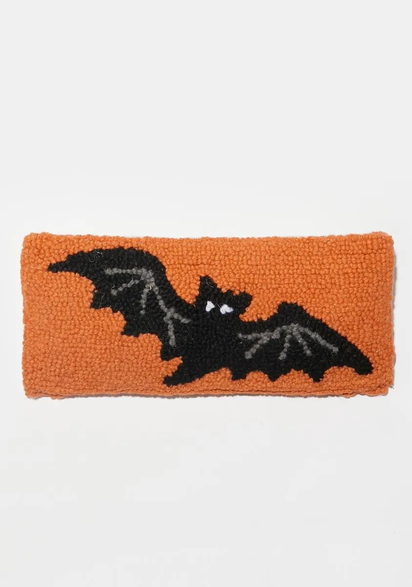 Bat Hooked Pillow-