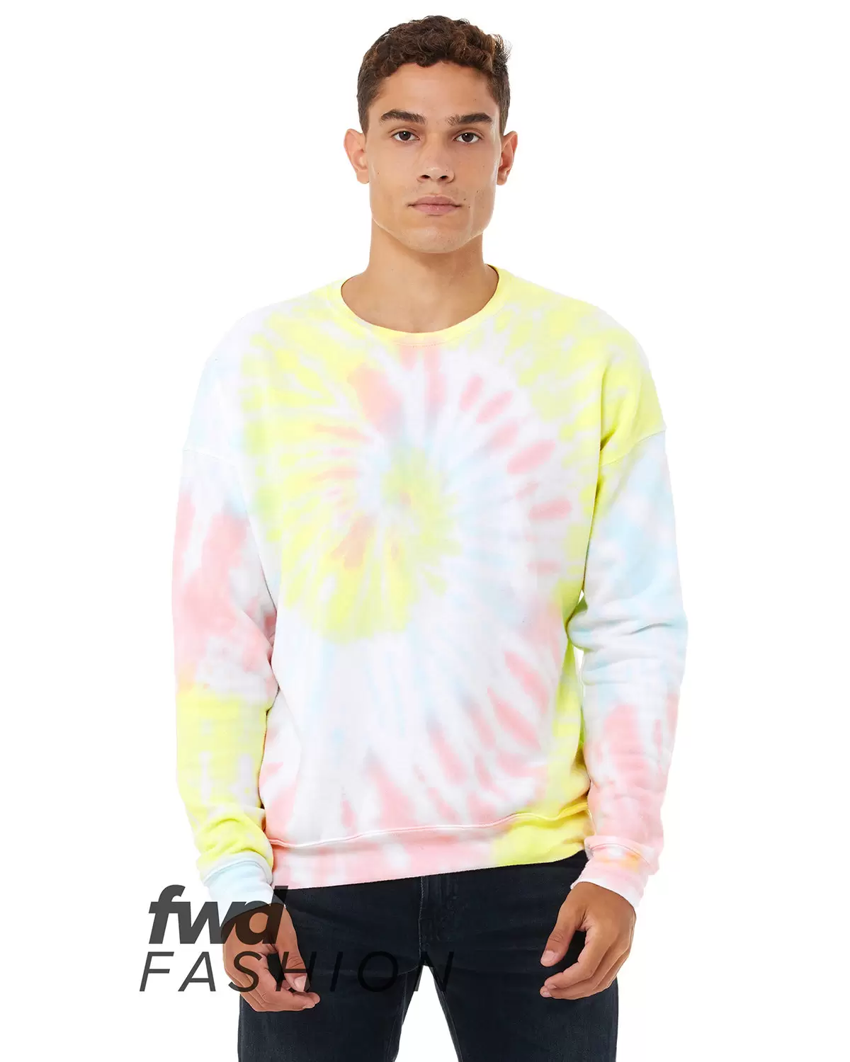 Bella + Canvas 3945RD FWD Fashion Unisex Tie-Dye Pullover Sweatshirt SKU: 3945RD