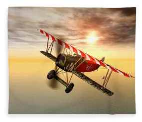 Biplane In The Sunset - Blanket