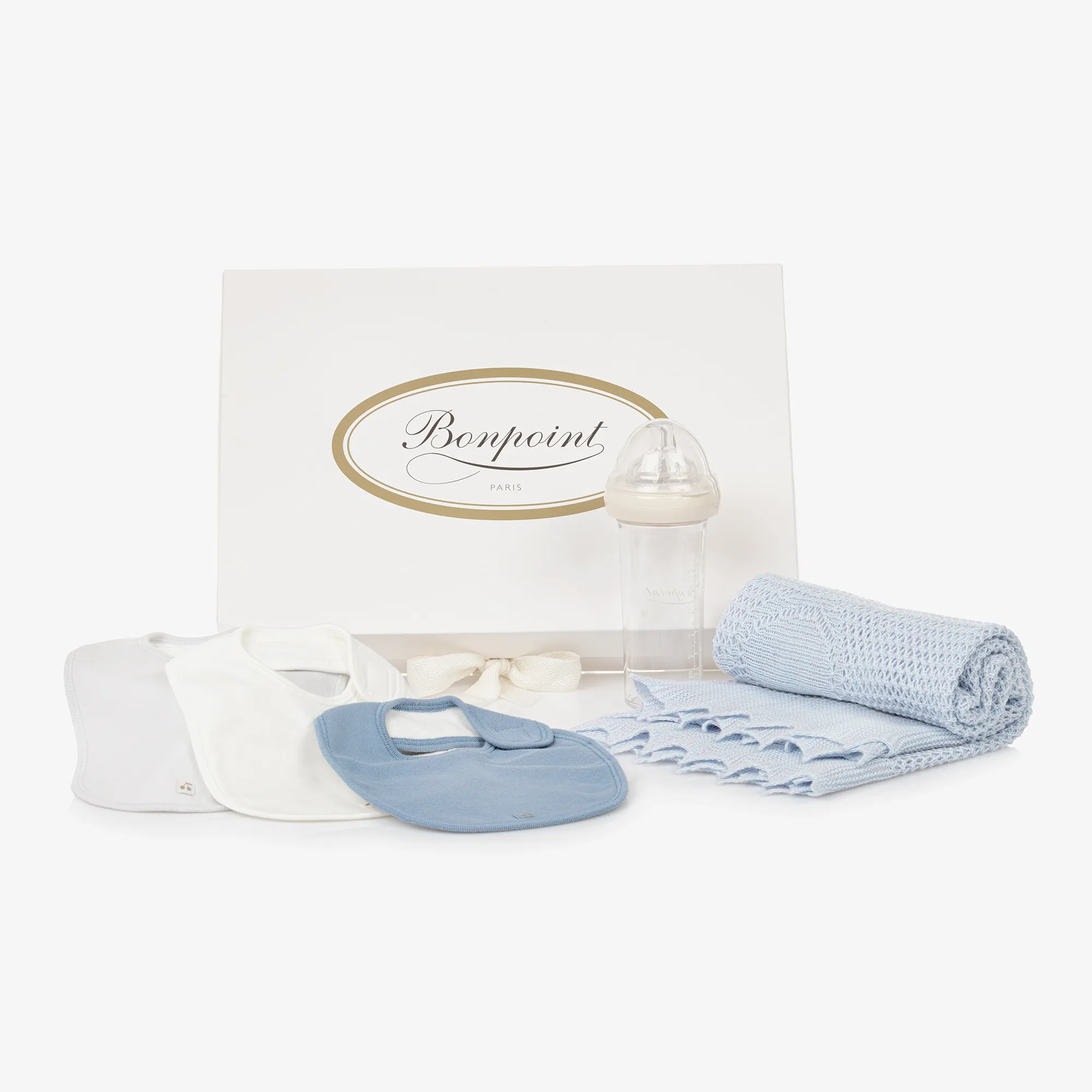 Blue Baby Blanket & Feeding Gift Set