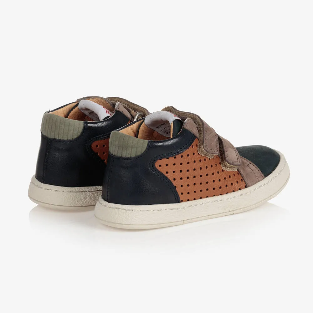 Boys Blue & Brown Trainers