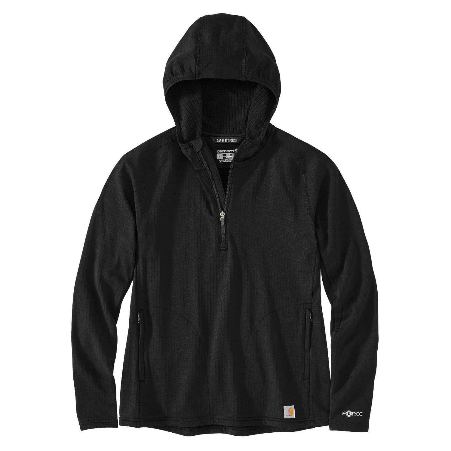 Carhartt Women's Carhartt Force Relaxed Fit Half-Zip Hooded Pullover in Black