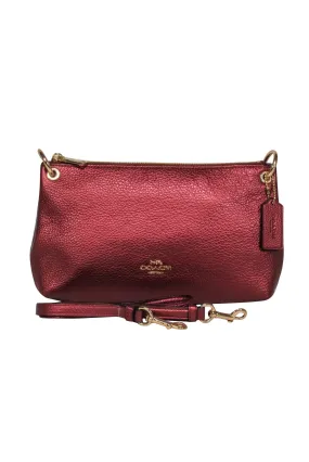 Coach - Red Metallic Leather Crossbody