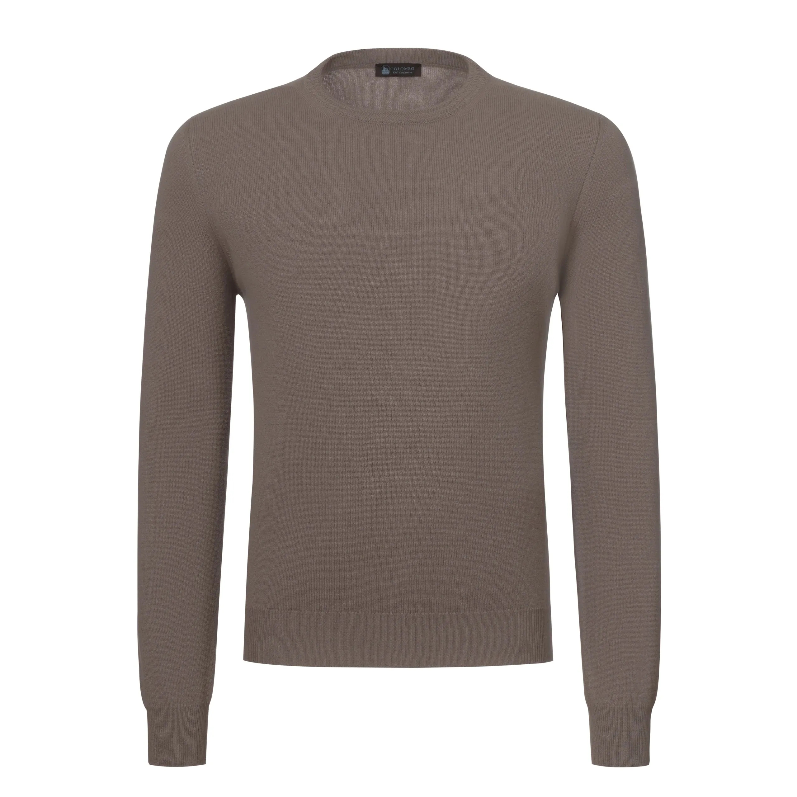  Colombo Crew-Neck Cashmere Pullover in Greige