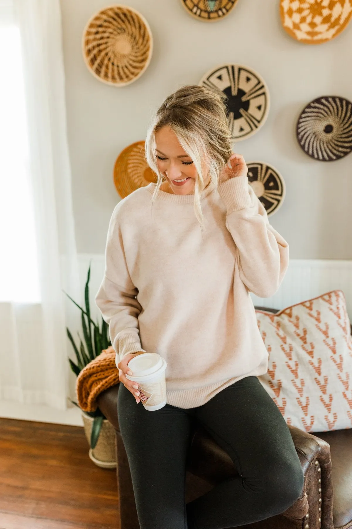 Comfy & Cozy Pullover Top- Oatmeal