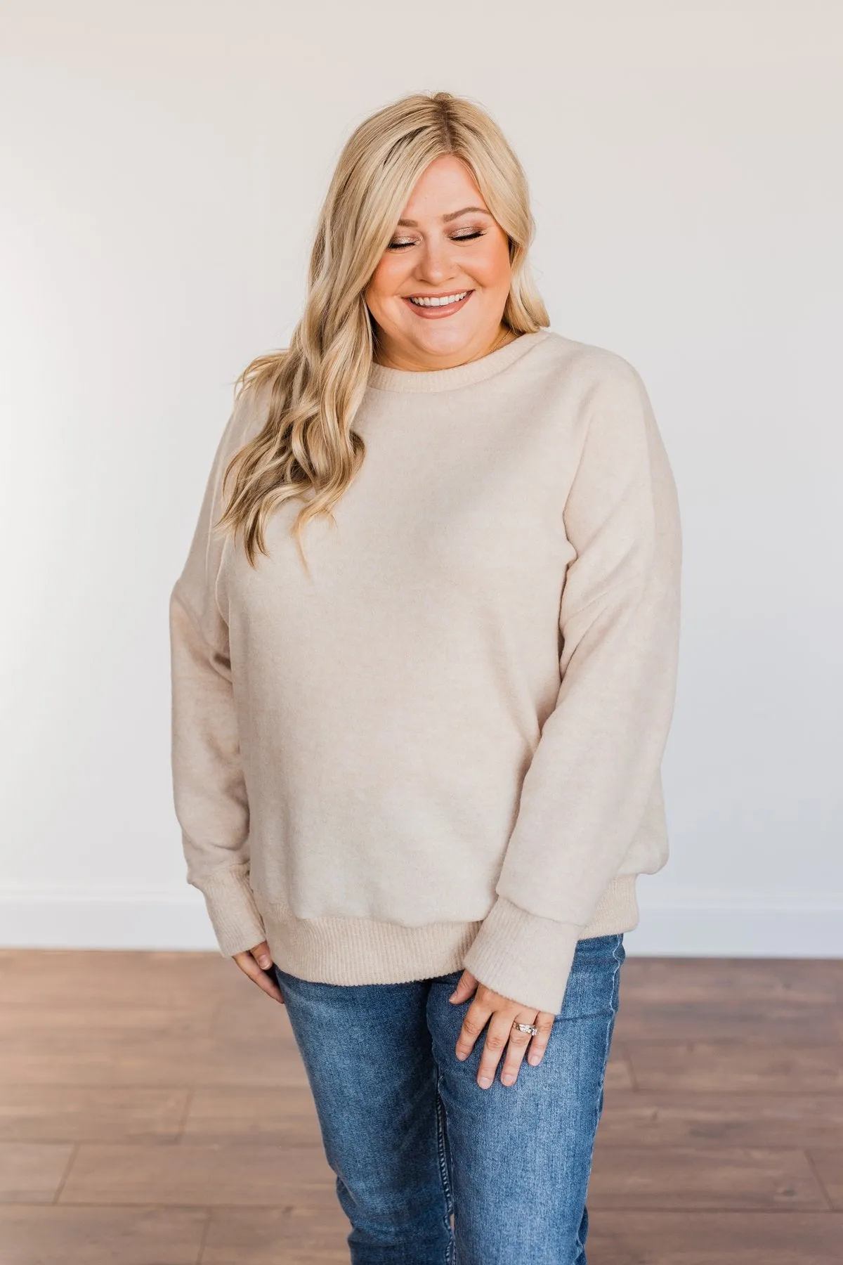 Comfy & Cozy Pullover Top- Oatmeal