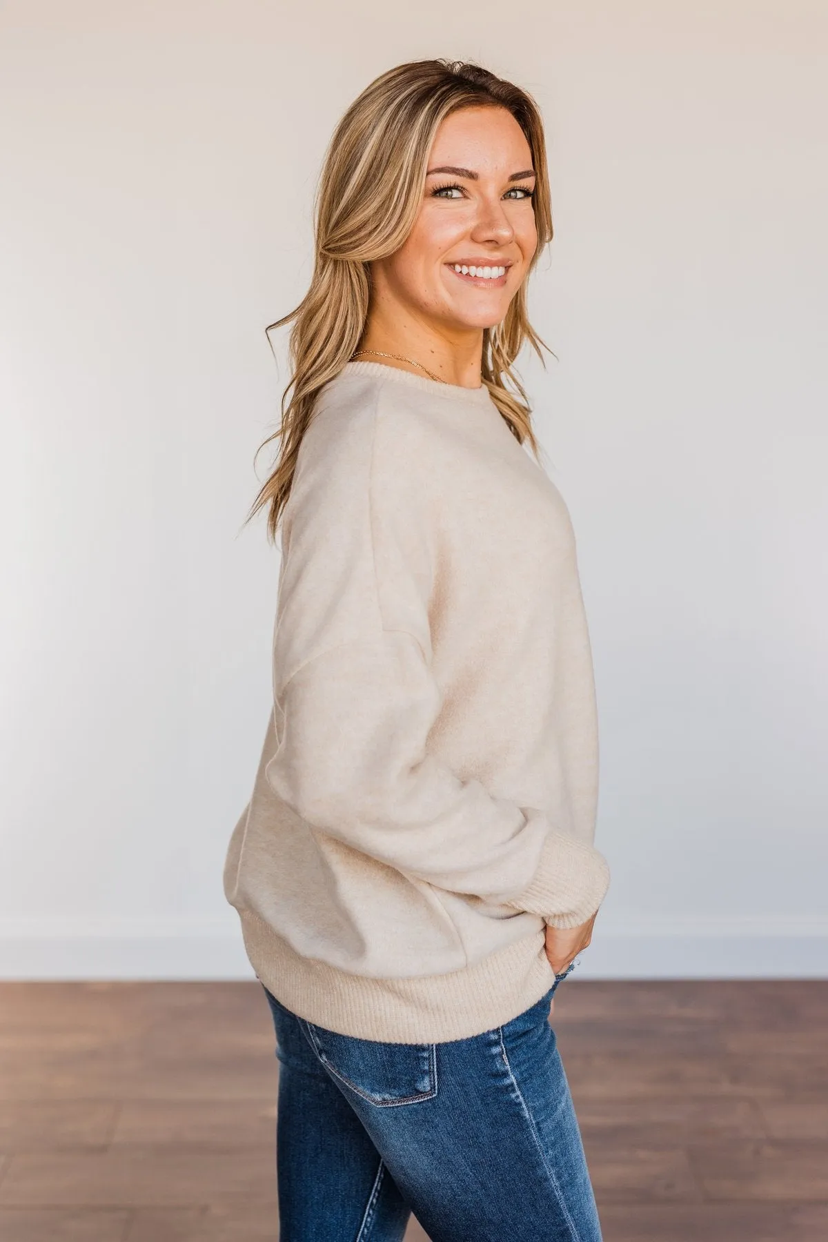 Comfy & Cozy Pullover Top- Oatmeal