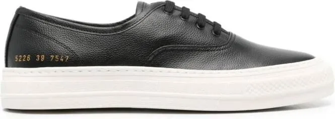 Common Projects logo-print leather sneakers Black