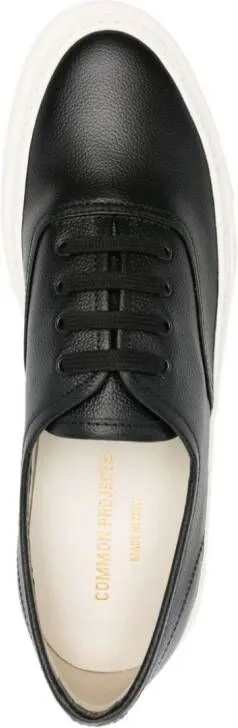 Common Projects logo-print leather sneakers Black