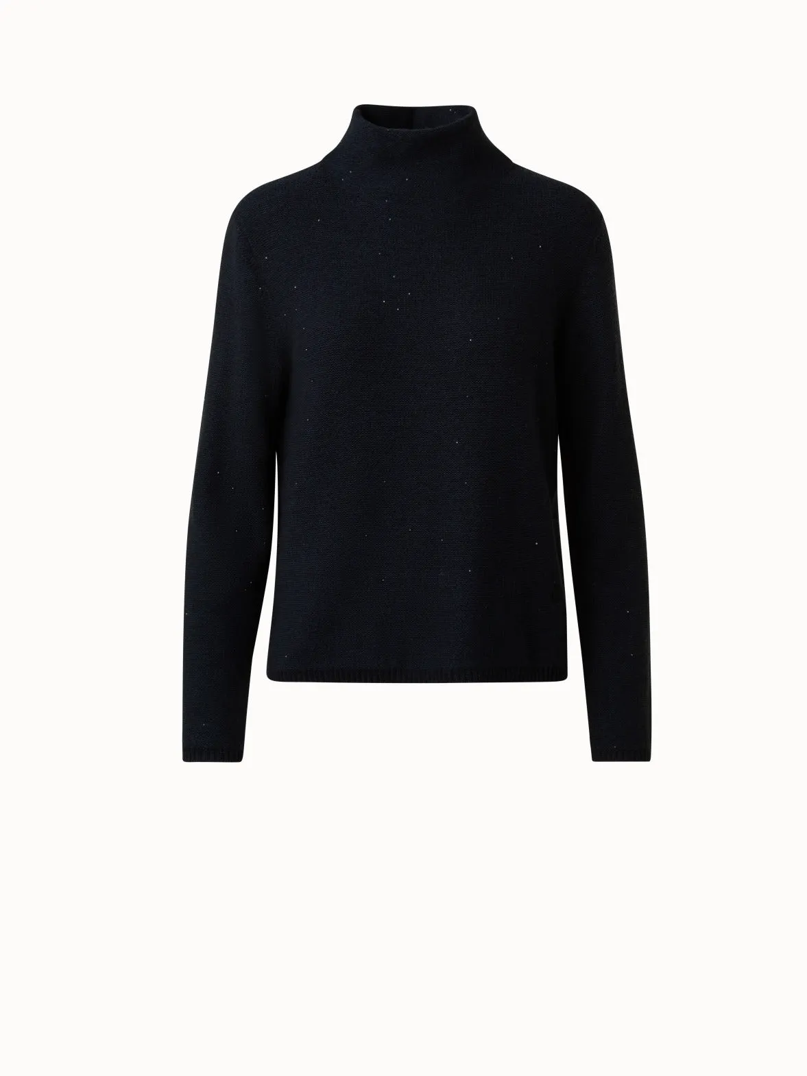 Cotton Wool Knit Pullover with Micro Sequines