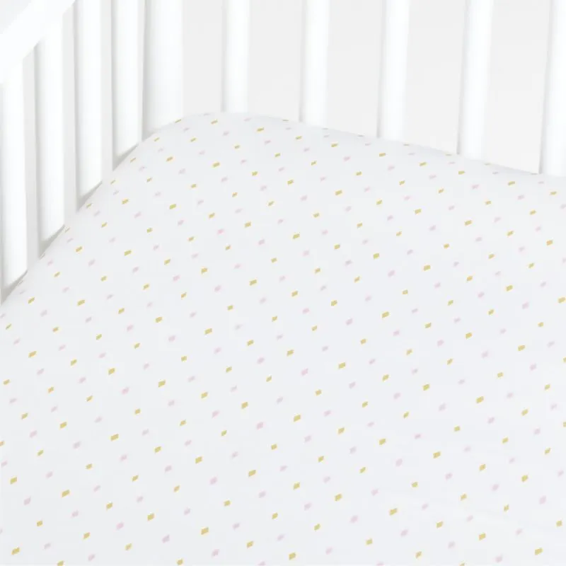 Crate&Barrel Aiko Organic Diamonds Baby Crib Fitted Sheet