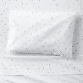 Crate&Barrel Cozy Cloud Twinkle Willow Green Washed Organic Cotton Toddler Sheet Set