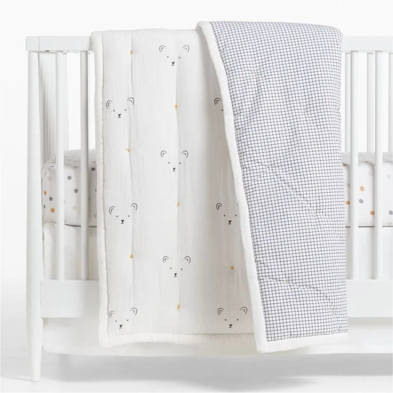 Crate&Barrel Yellow Animal Dot Organic Baby Crib Fitted Sheet