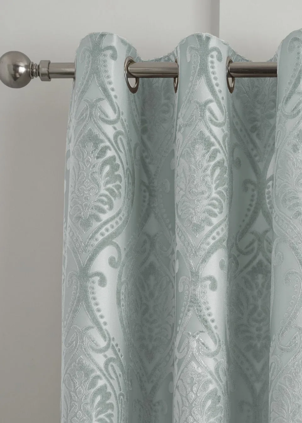 Curtina Chateau Jacquard Blue Eyelet Curtains