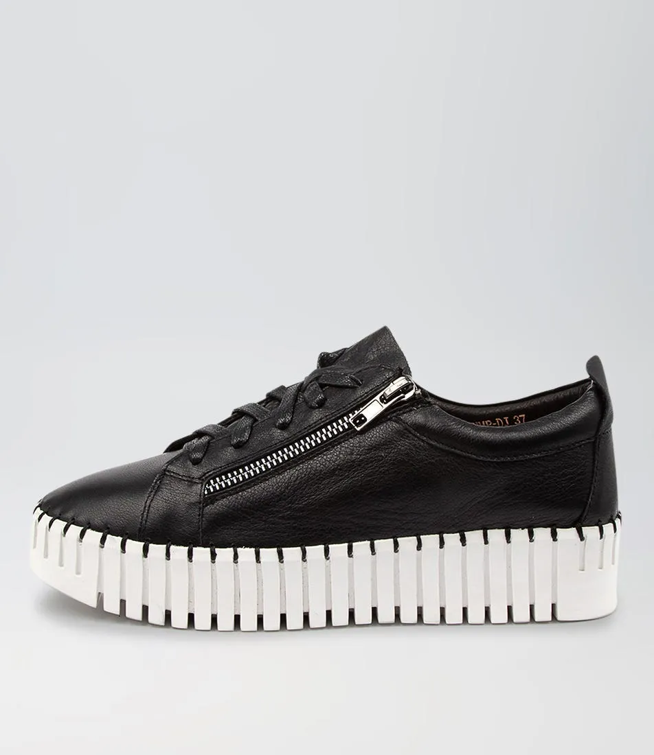 DJANGO & JULIETTE Bump Black White Sole Leather Sneakers