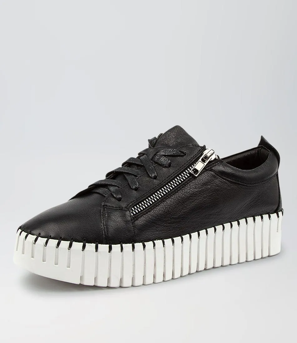 DJANGO & JULIETTE Bump Black White Sole Leather Sneakers