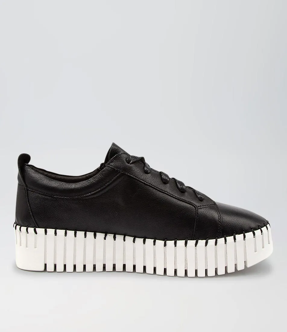 DJANGO & JULIETTE Bump Black White Sole Leather Sneakers