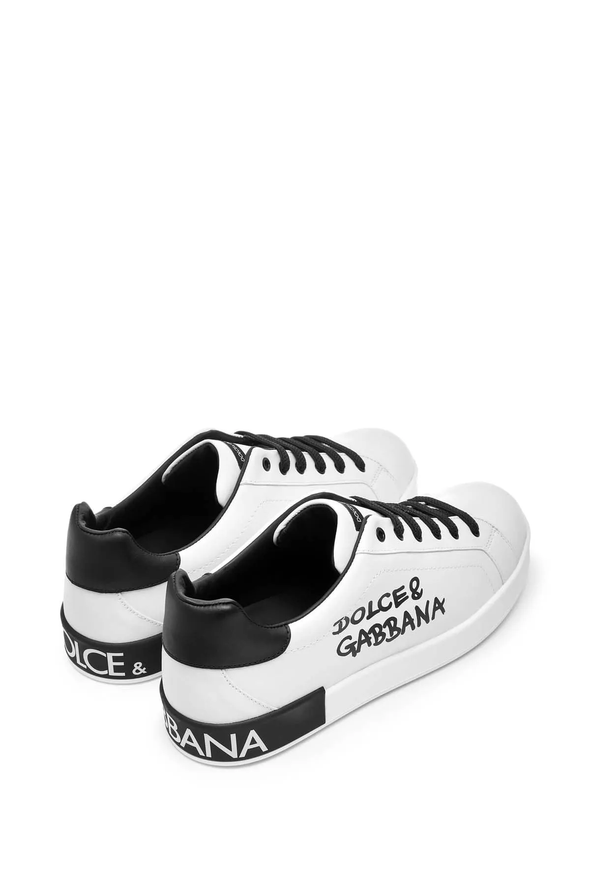 Dolce & Gabbana Girls Leather Logo Lace Up Trainers