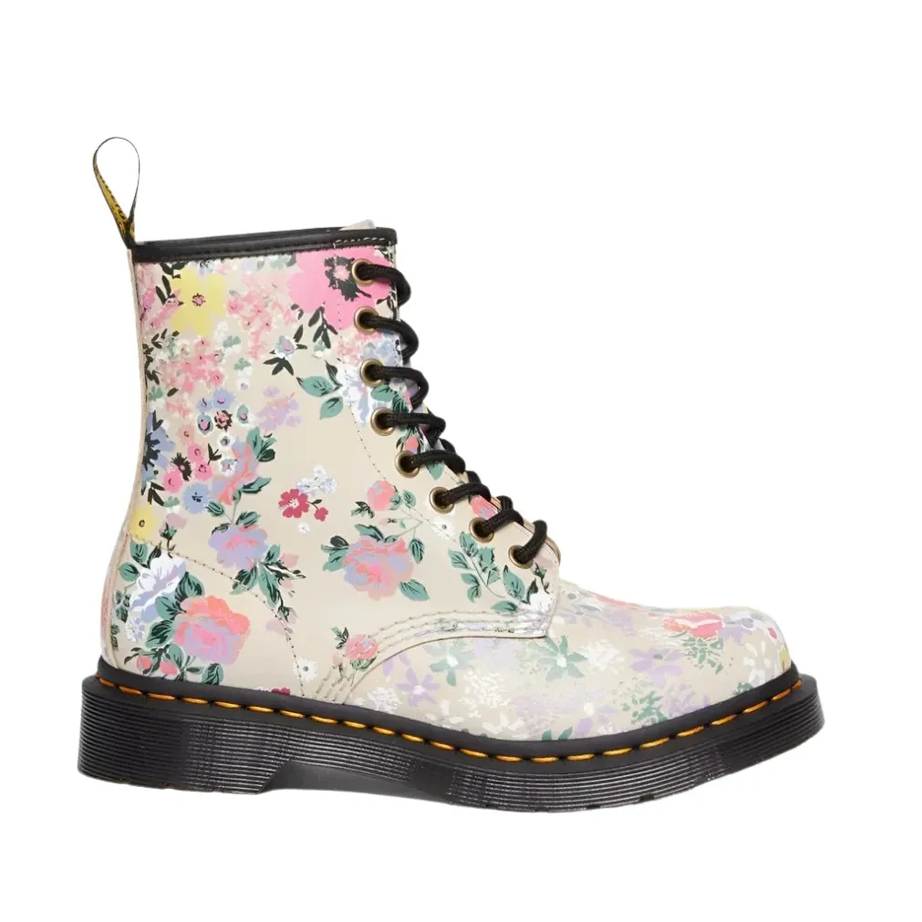 Dr. Martens Women's 1460 Floral Mash Up - Parchment Beige