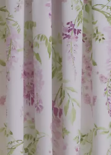 Dreams & Drapes Wisteria Pair of Pencil Pleat Curtains with Tie-Backs - Pink | Kaleidoscope