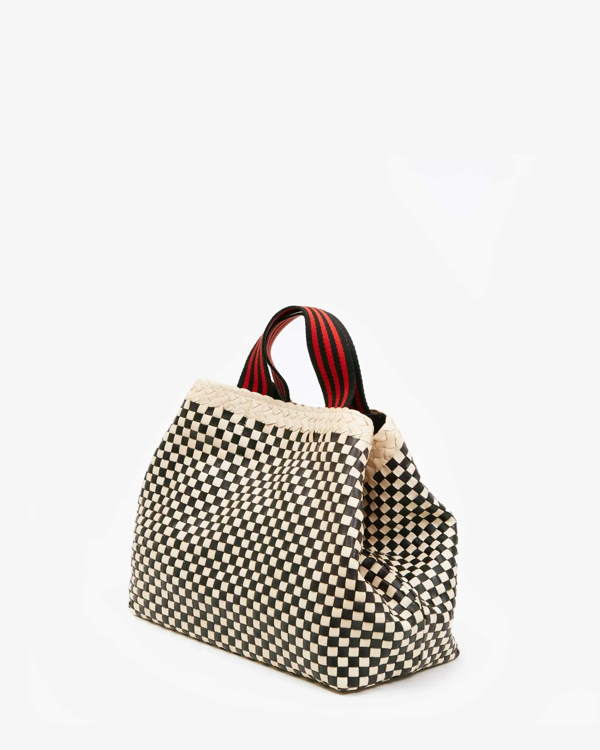   Dress Boston Bateau Tote - Cream & Black Border Woven Checker