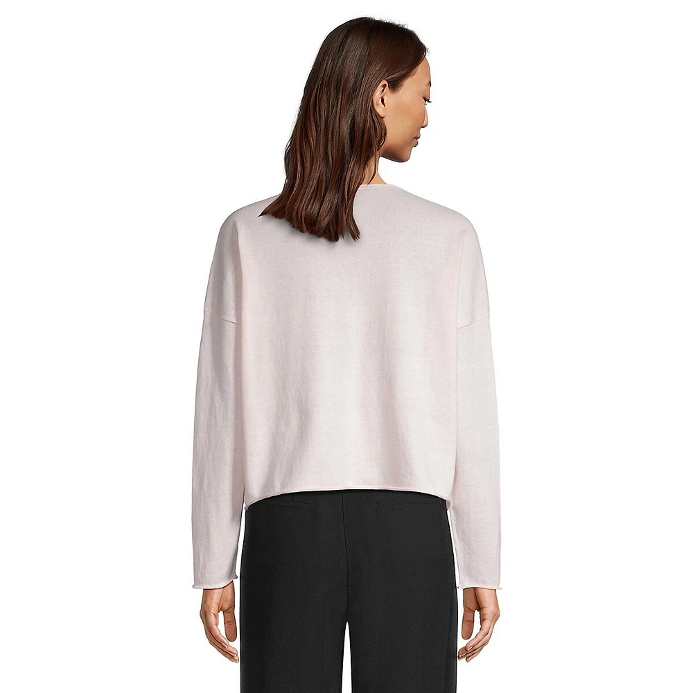 Eileen Fisher Organic Cotton Roll-Edge Pullover