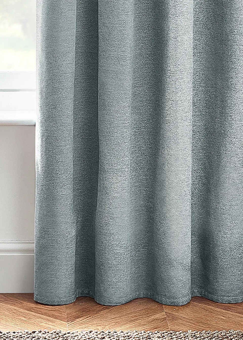 furn. Hudson Herringbone Chenille Eyelet Curtains