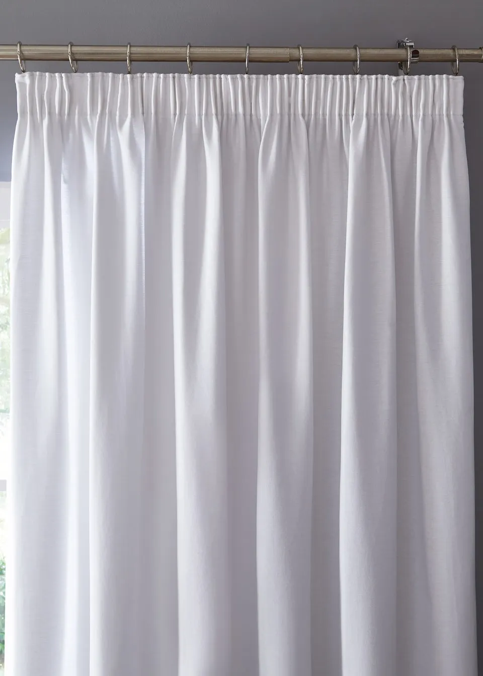 Fusion Dijon Blackout White Pencil Pleat Curtains