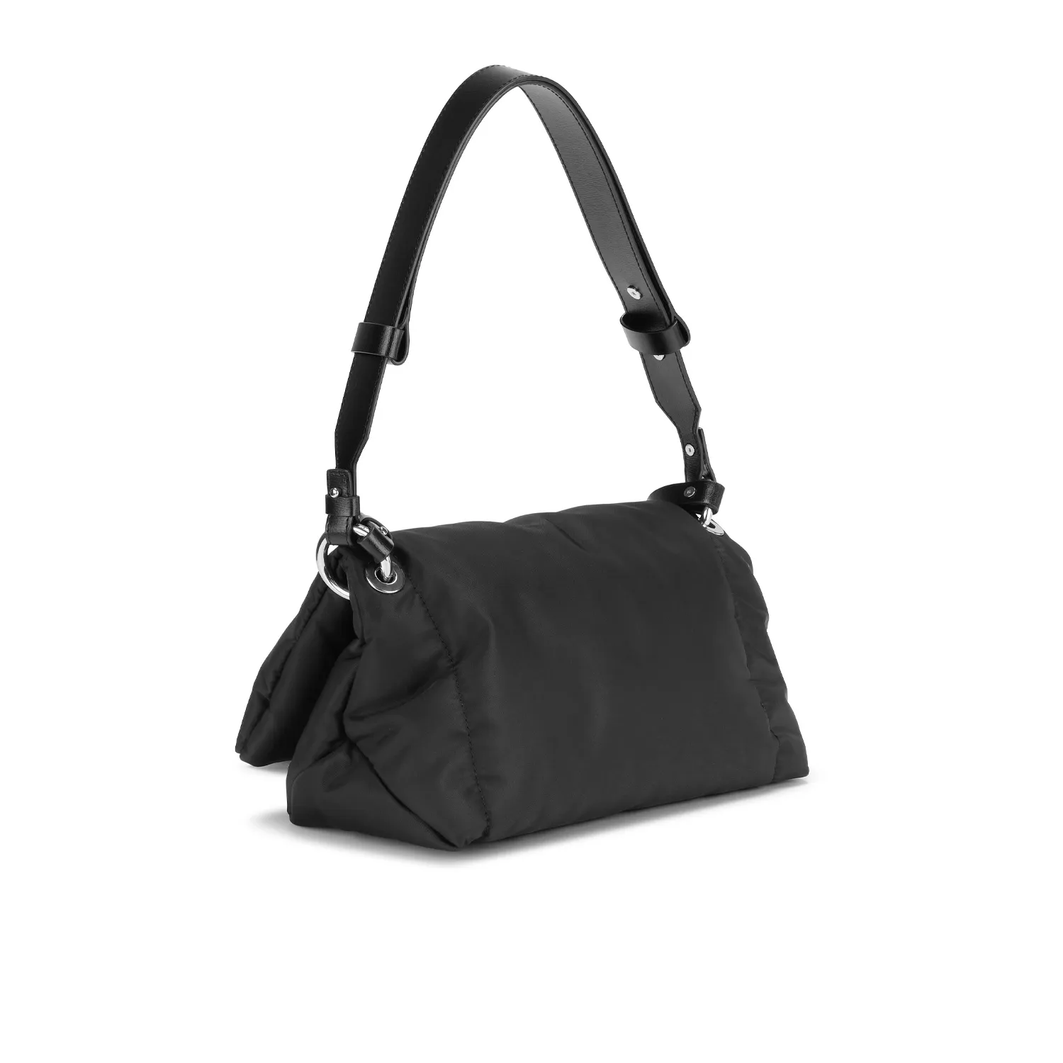 Ganni A4349 PILLOW SMALL FLAP OVER BAG, Black 