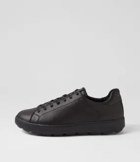 GEOX U Spherica Ecub Black Leather Sneakers