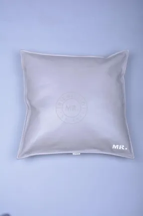 Grey Leather Pillow