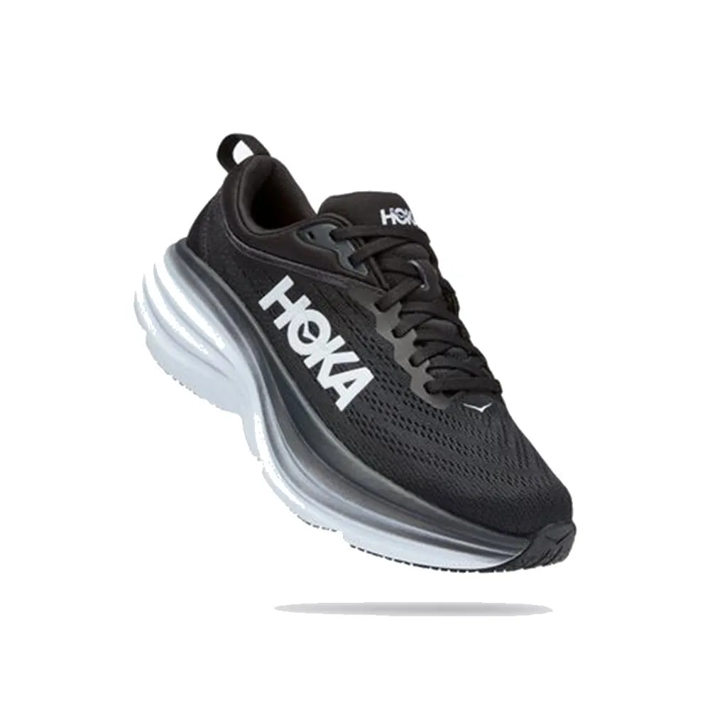 HOKA ONE ONE BONDI 8 BLACK/WHITE - WOMENS