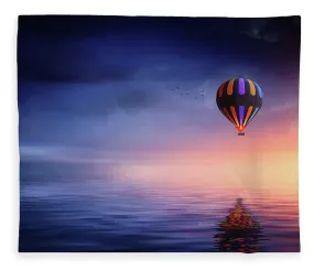 Hot Air Balloon Sunset - Blanket