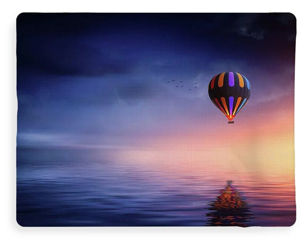 Hot Air Balloon Sunset - Blanket