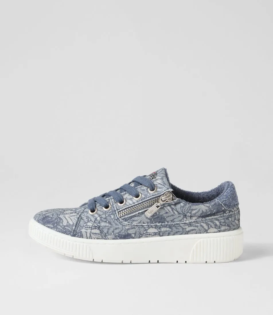 I LOVE BILLY Izzar Denim Flower Recycled Canvas Sneakers