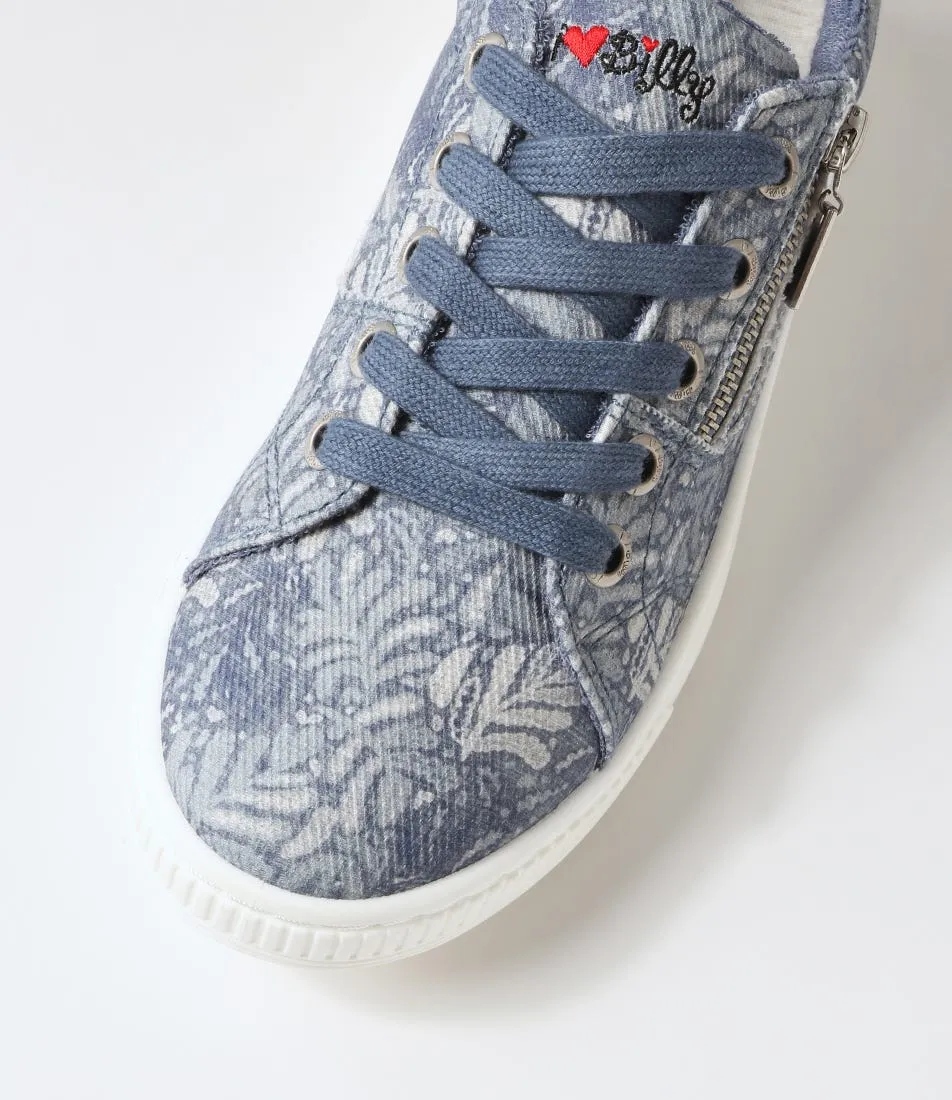 I LOVE BILLY Izzar Denim Flower Recycled Canvas Sneakers