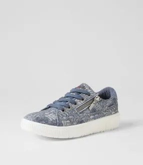 I LOVE BILLY Izzar Denim Flower Recycled Canvas Sneakers