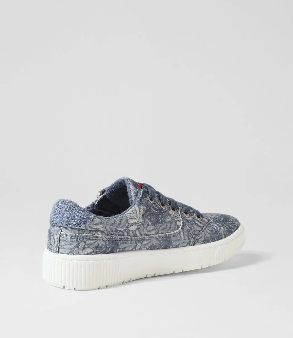 I LOVE BILLY Izzar Denim Flower Recycled Canvas Sneakers