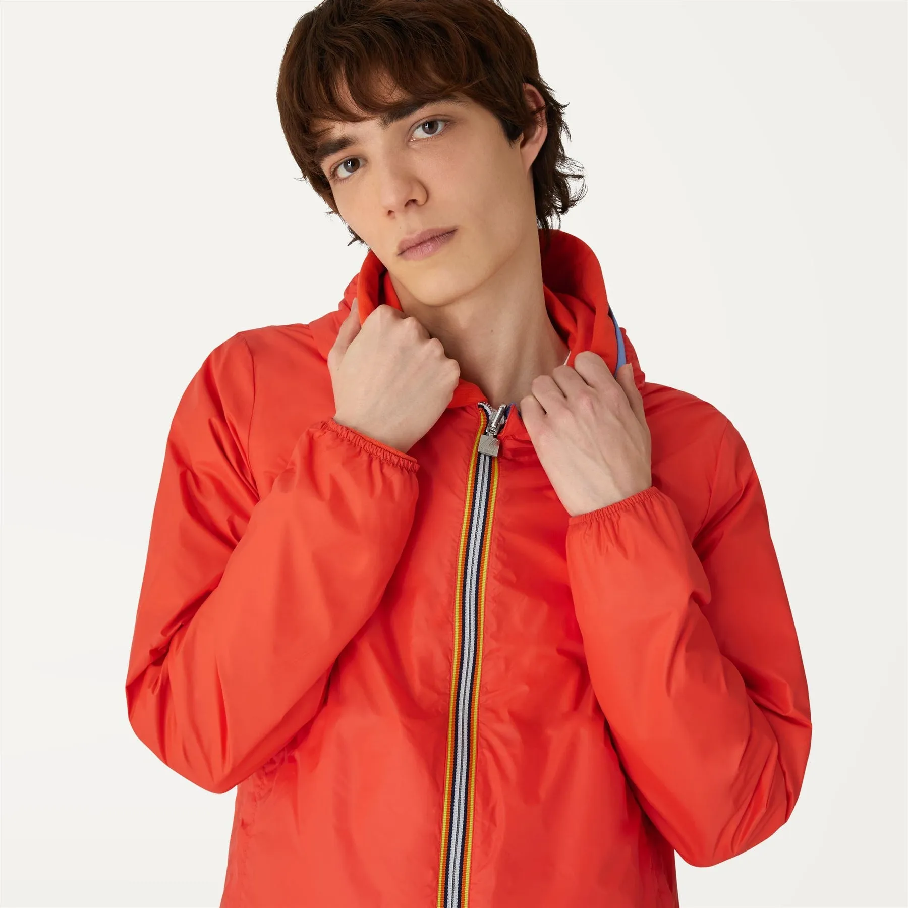 Jacques Plus Double Reversible - Full Zip Men Windbreaker in Blue Smoke - Orange